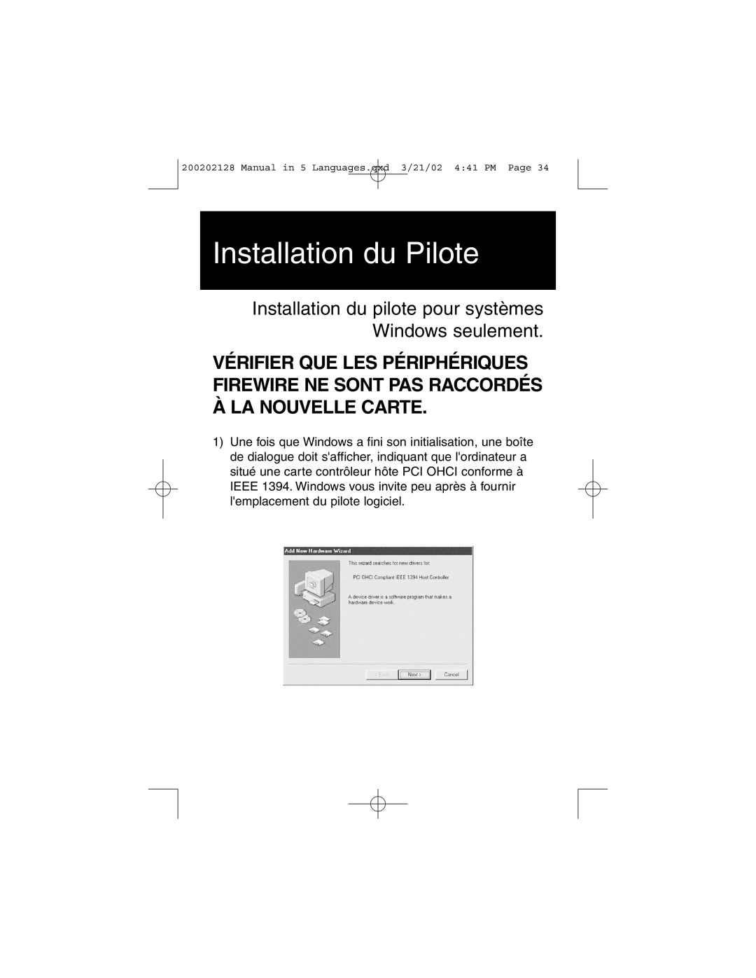 Tripp Lite F200-003-R user manual Installation du Pilote, Installation du pilote pour systèmes Windows seulement 
