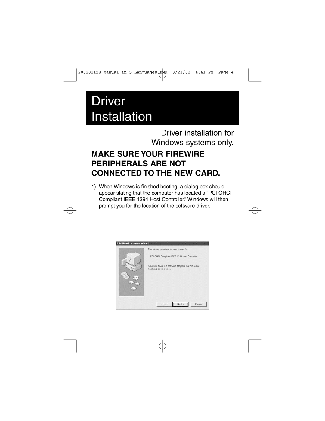 Tripp Lite F200-003-R user manual Driver Installation, Driver installation for Windows systems only 