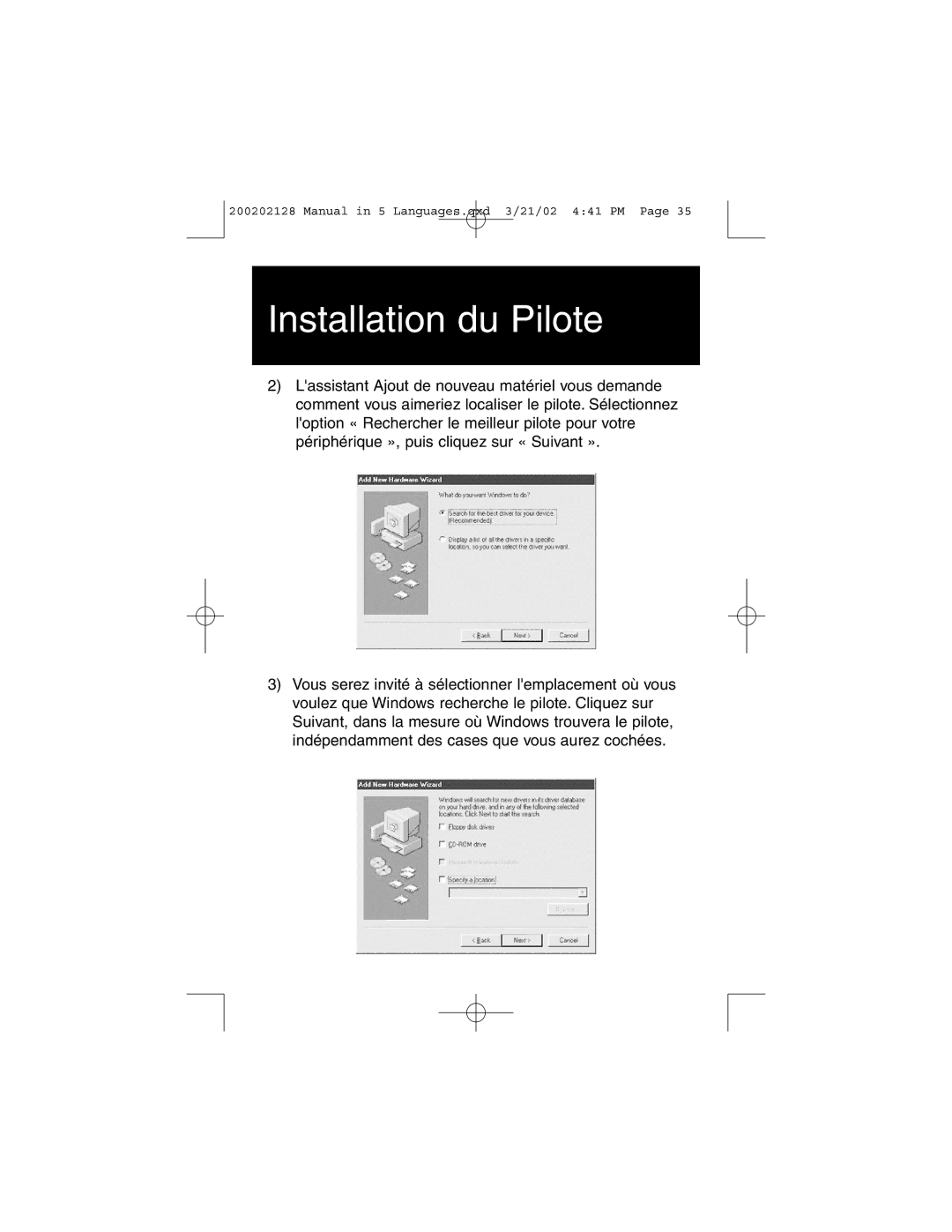 Tripp Lite F200-003-R user manual Installation du Pilote 