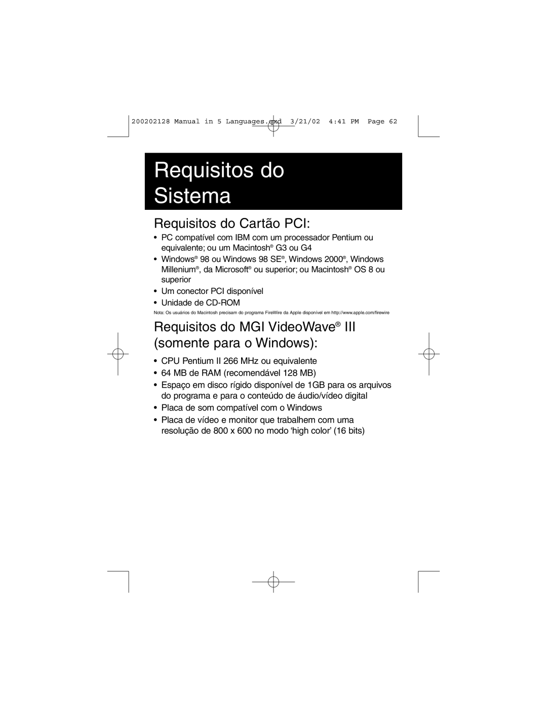 Tripp Lite F200-003-R user manual Requisitos do Sistema, Requisitos do Cartão PCI 