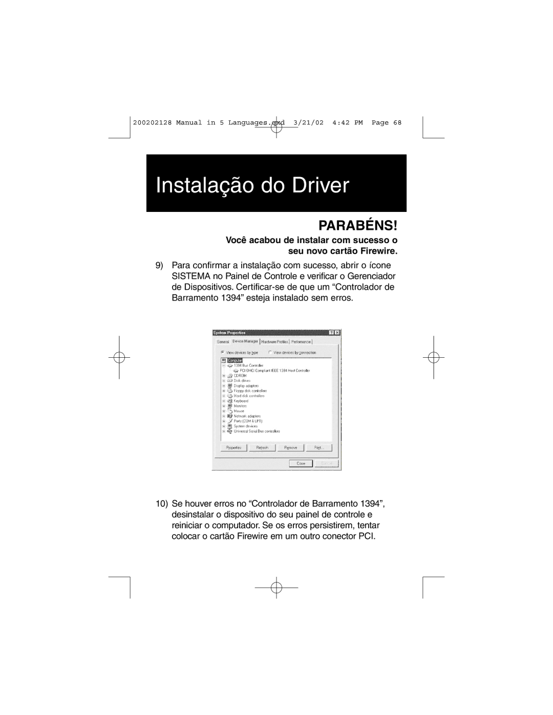 Tripp Lite F200-003-R user manual Parabéns 