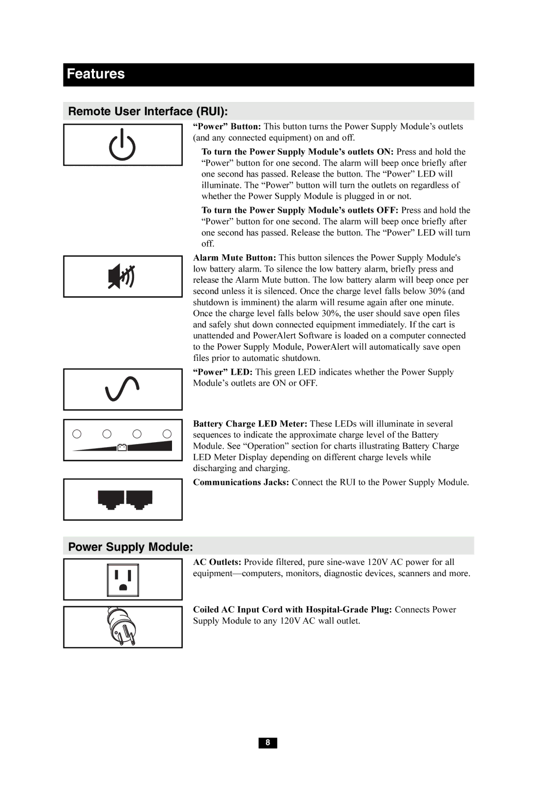 Tripp Lite HCRK-1 owner manual Features, Remote User Interface RUI 