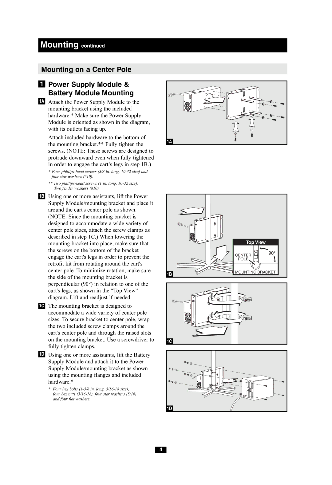 Tripp Lite HCRK-INT owner manual Leg 