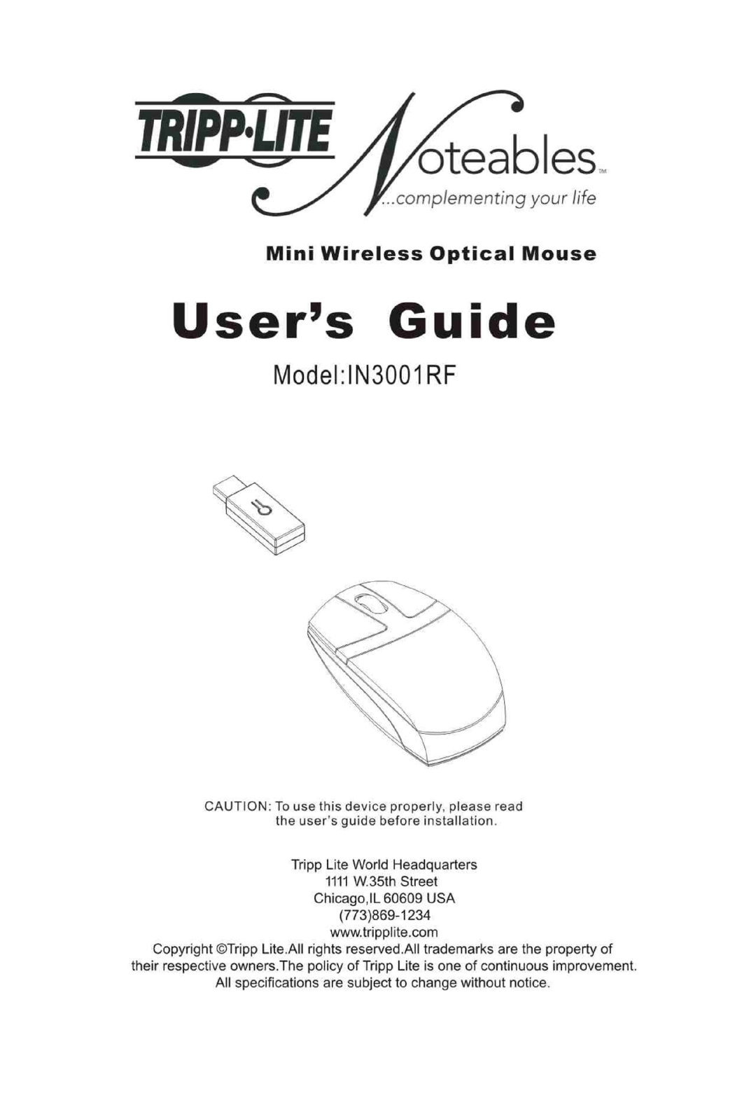 Tripp Lite IN3001RF manual 