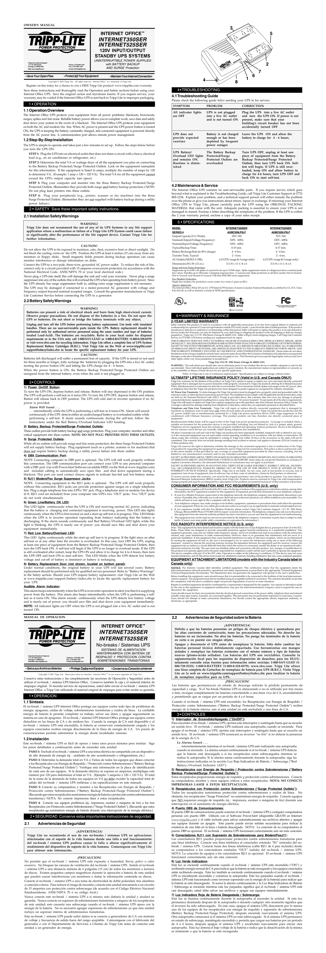 Tripp Lite INTERNET350SER specifications Operation Overview, Step-By-Step Installation, Installation SafetyWarnings 