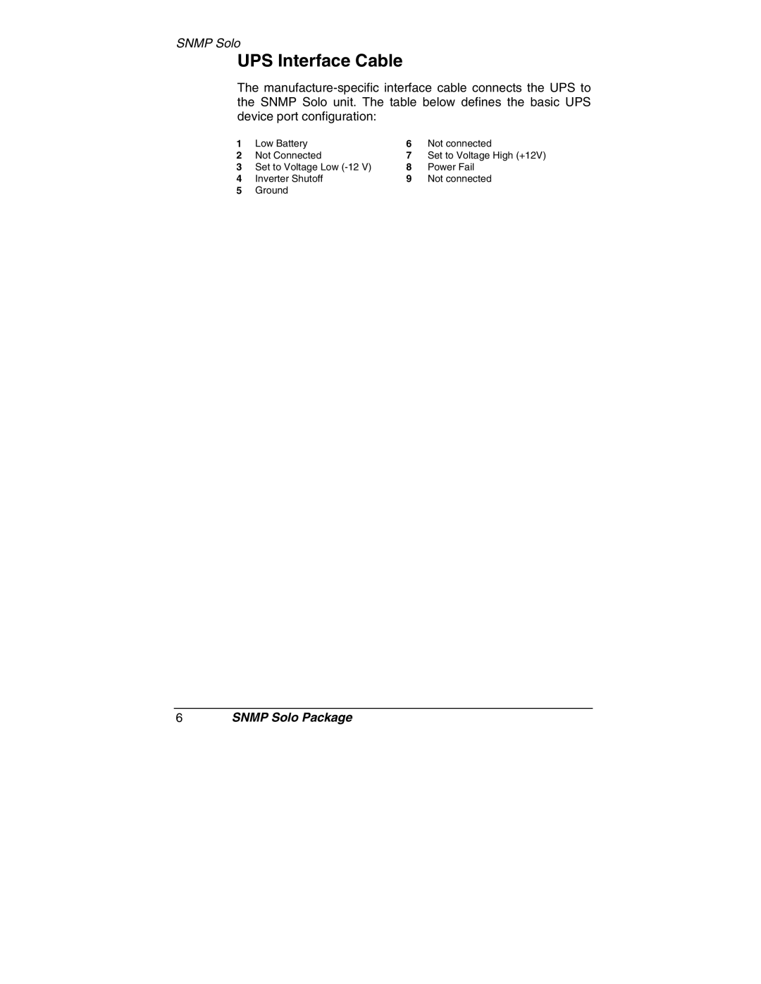 Tripp Lite MT-SE-37/02 owner manual UPS Interface Cable 