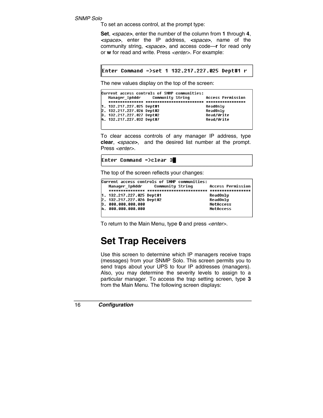 Tripp Lite MT-SE-37/02 owner manual Set Trap Receivers 