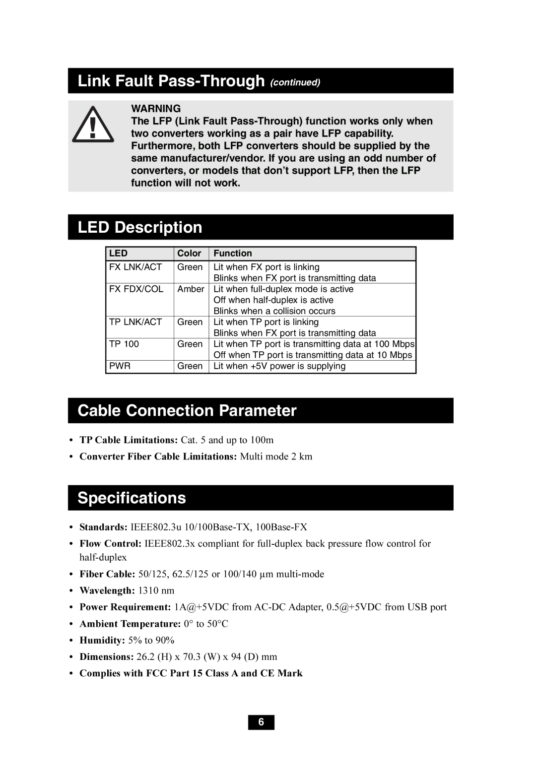 Tripp Lite N784-001-SC, N784-001-ST owner manual Cable Connection Parameter, Specifications, Color Function 