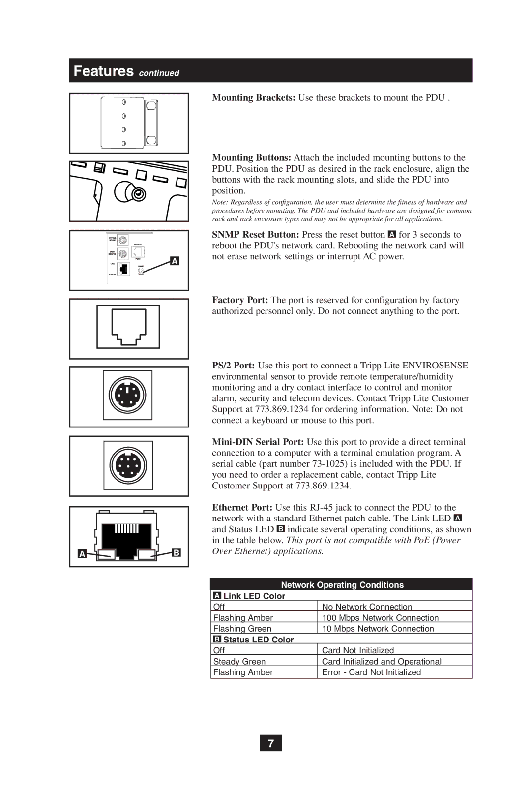 Tripp Lite IEC-60320-C13, NEMA 5-20R, IEC-60320-C19, 93-2899, 200904140 owner manual Network Operating Conditions 