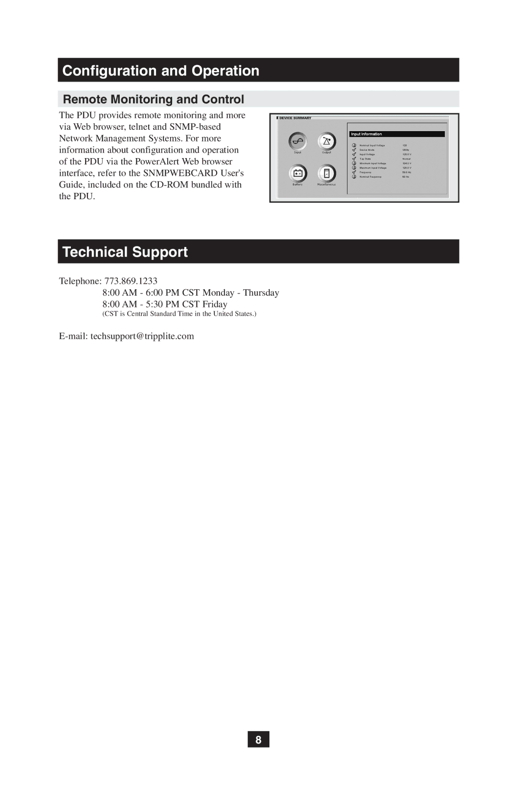 Tripp Lite 93-2899, NEMA 5-20R, IEC-60320-C19, IEC-60320-C13, 200904140 owner manual Remote Monitoring and Control 