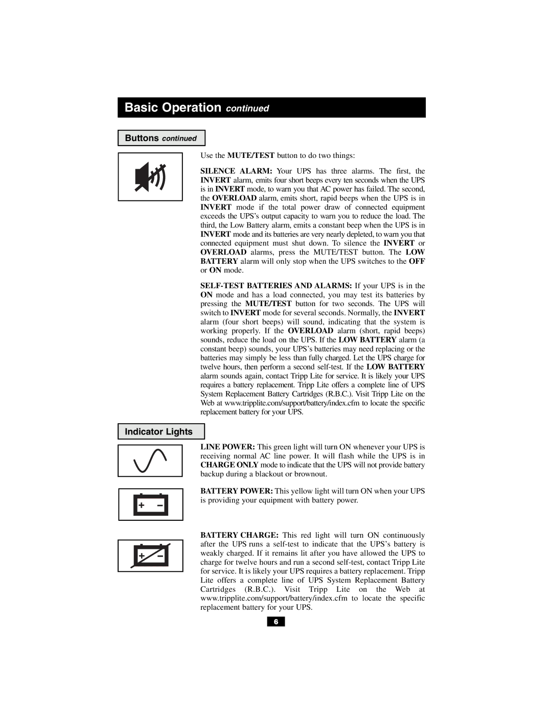 Tripp Lite OM500RMX owner manual Indicator Lights 