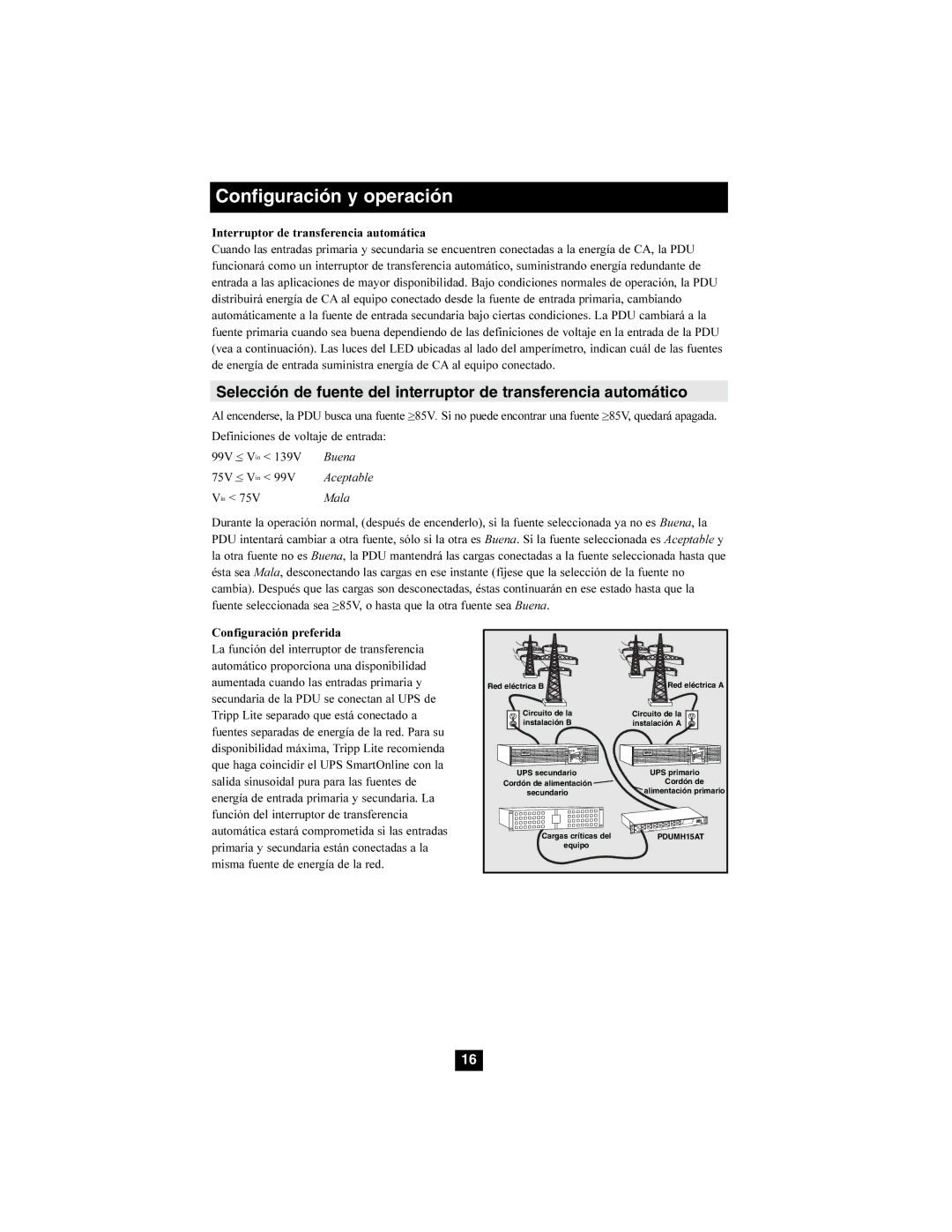 Tripp Lite PDUMH20AT, PDUMH15AT owner manual Aceptable 