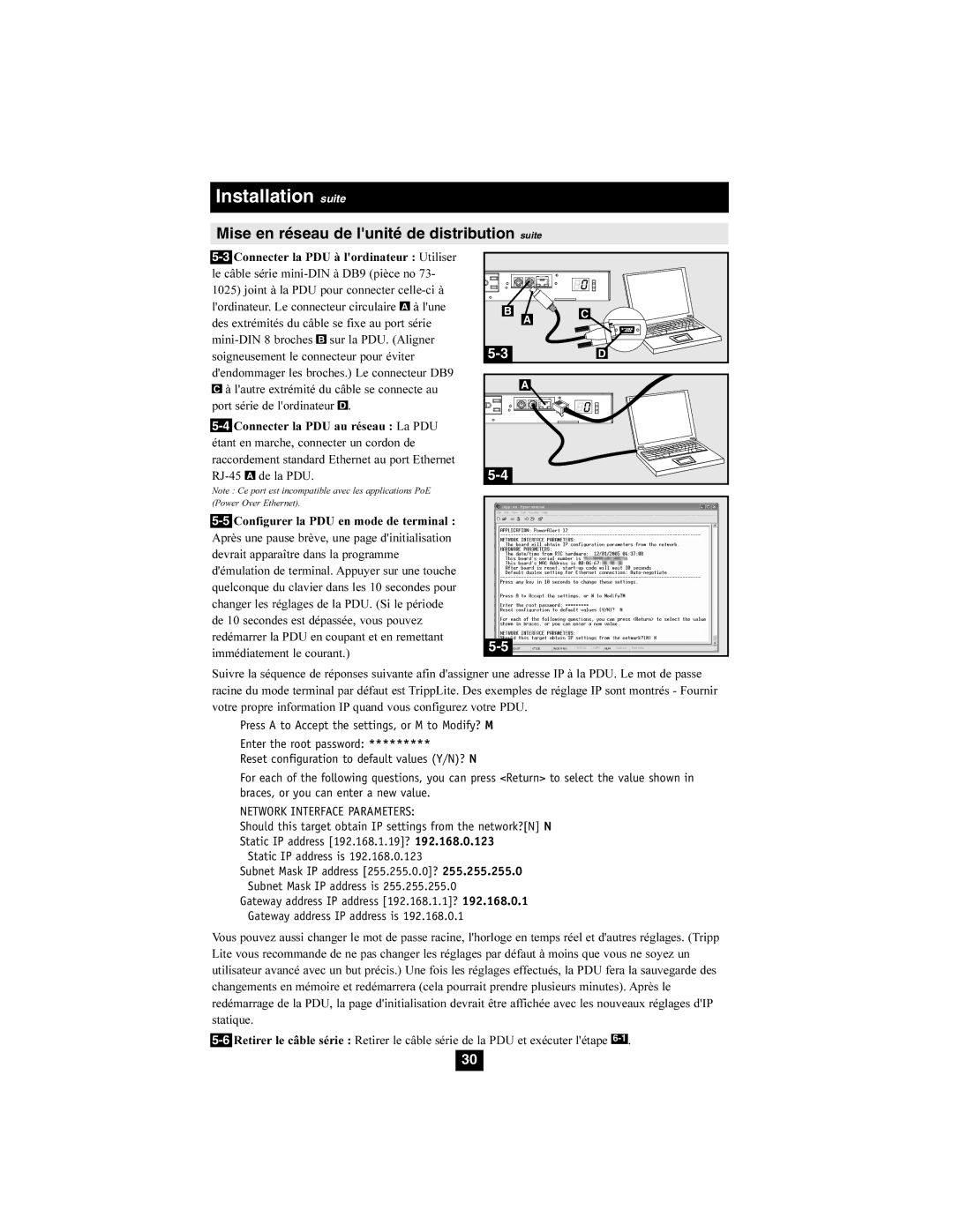 Tripp Lite PDUMH20ATNET, PDUMH15ATNET owner manual Mise en réseau de lunité de distribution suite 