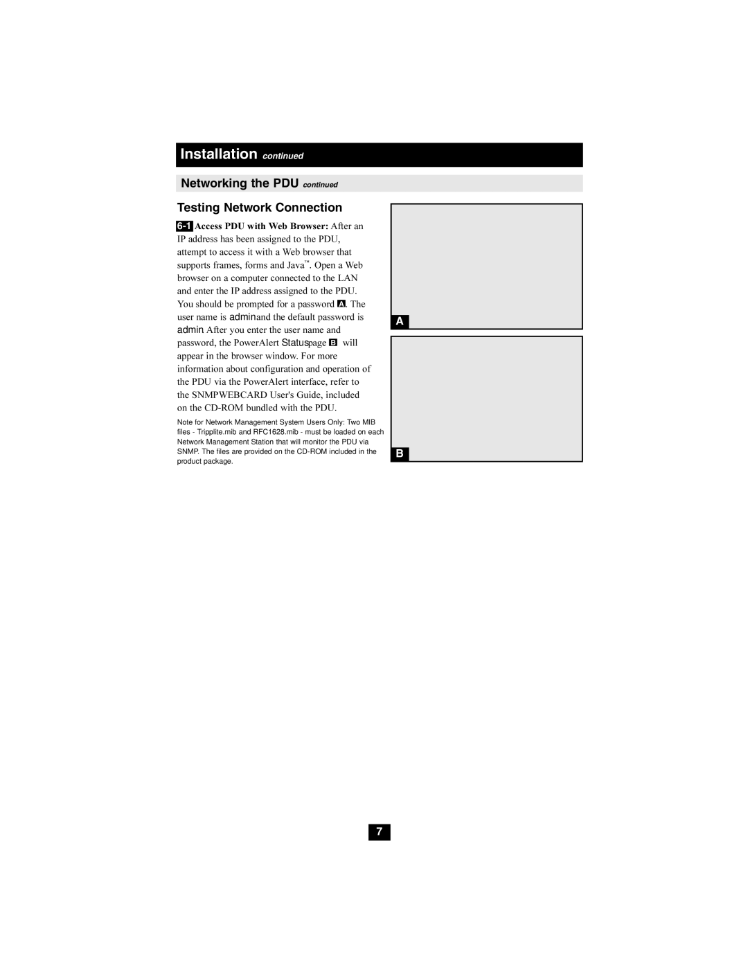 Tripp Lite PDUMH20HVNET owner manual Networking the PDU Testing Network Connection 