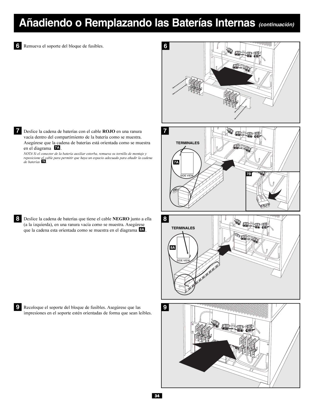 Tripp Lite Power Supply owner manual Terminales 