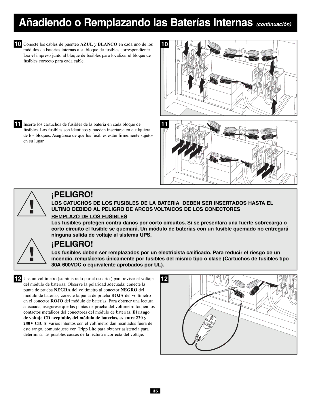 Tripp Lite Power Supply owner manual ¡Peligro 