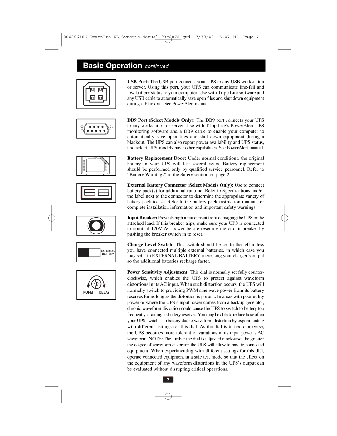 Tripp Lite Power Suppy owner manual Norm Delay 