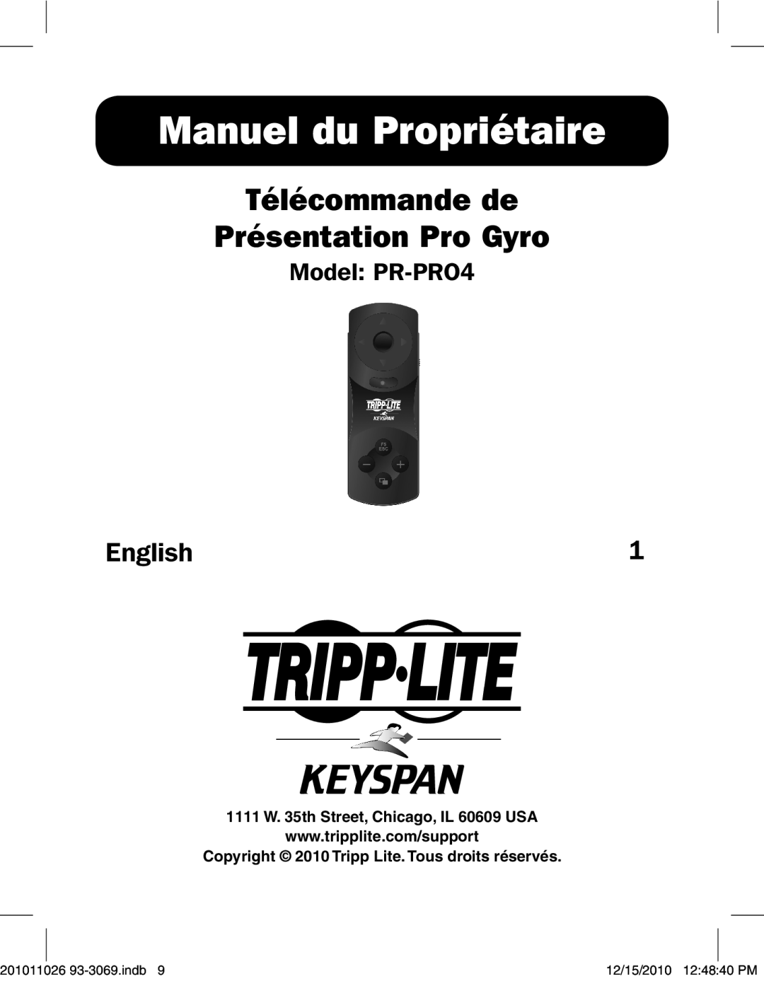 Tripp Lite PR-PR04 warranty Manuel du Propriétaire 