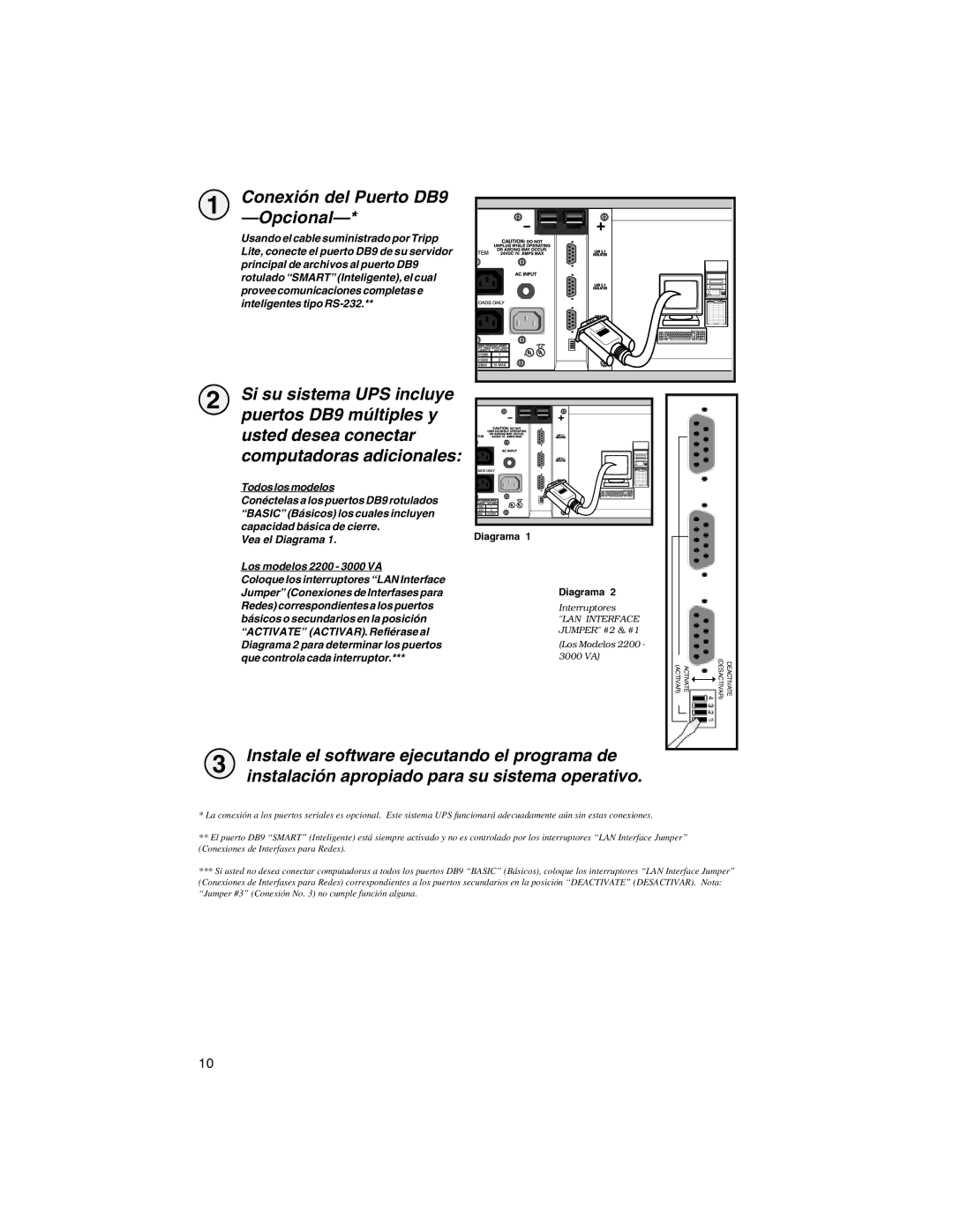 Tripp Lite Rackmount Intelligent Network UPS Systems owner manual Conexión del Puerto DB9, Opcional 