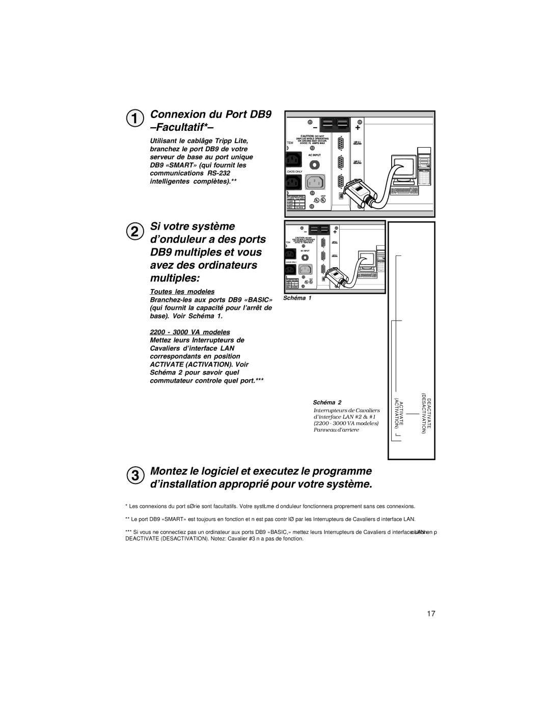 Tripp Lite Rackmount Intelligent Network UPS Systems owner manual Connexion du Port DB9, Facultatif 