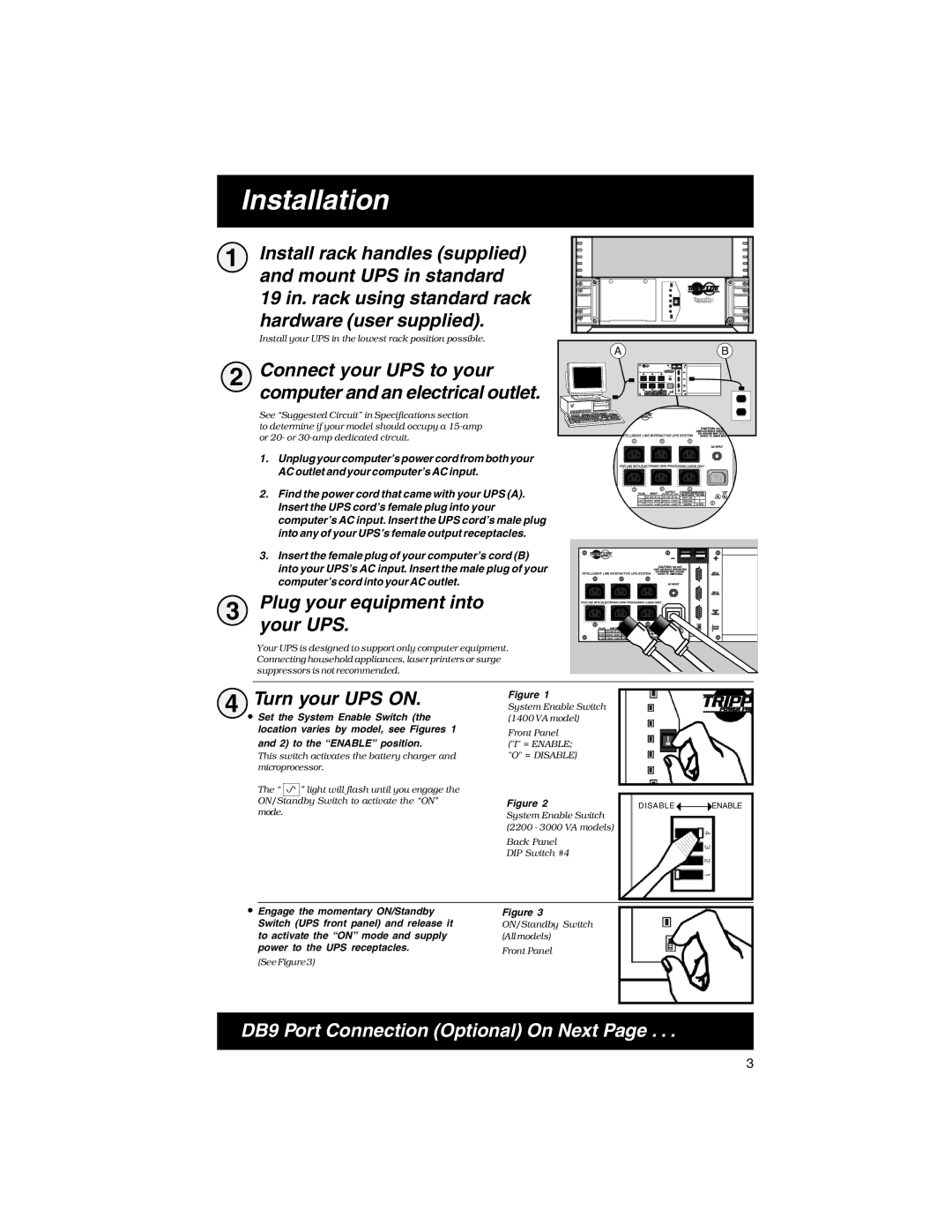 Tripp Lite Rackmount Intelligent Network UPS Systems Installation, Plug your equipment into your UPS, Turn your UPS on 