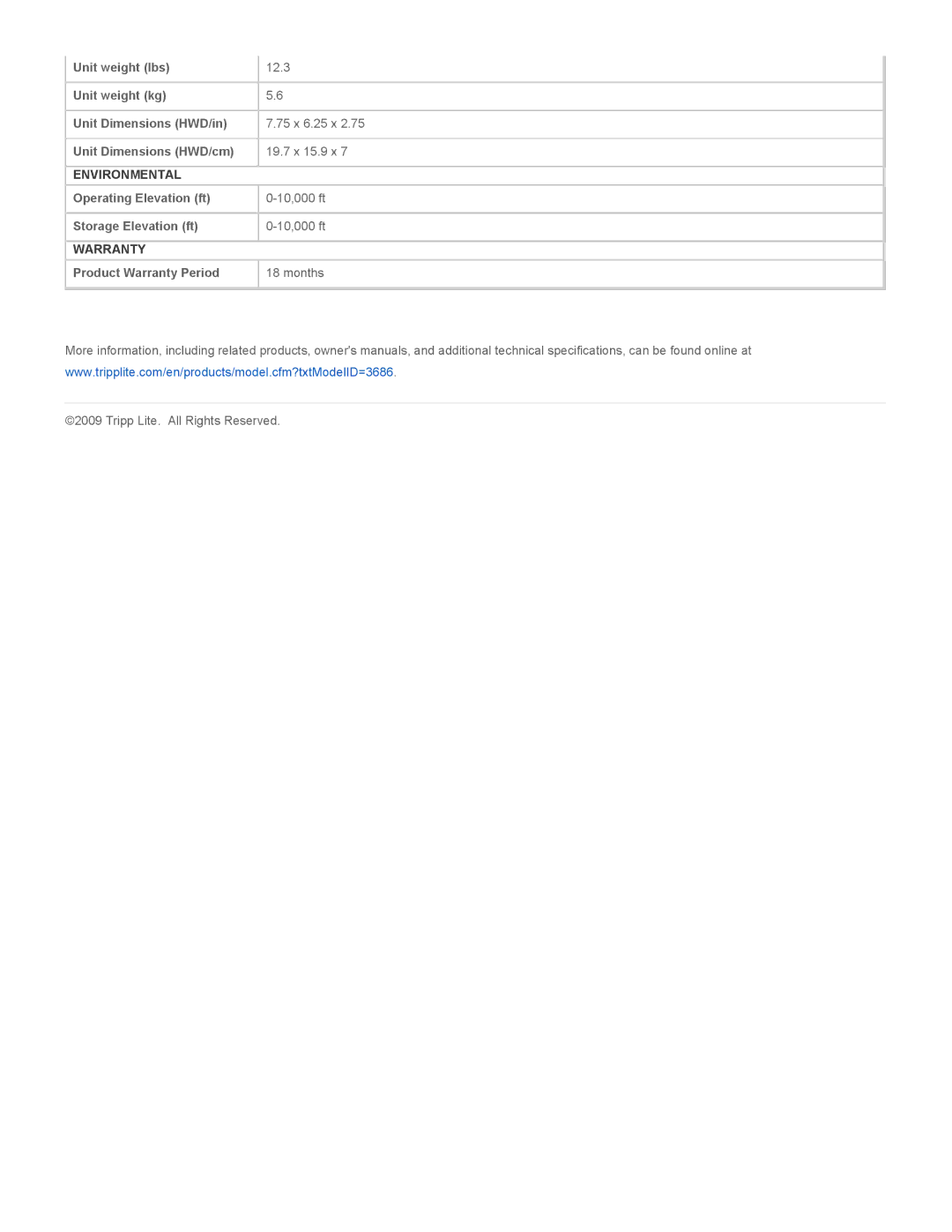 Tripp Lite RBC24-SUTWR specifications Environmental, Warranty 