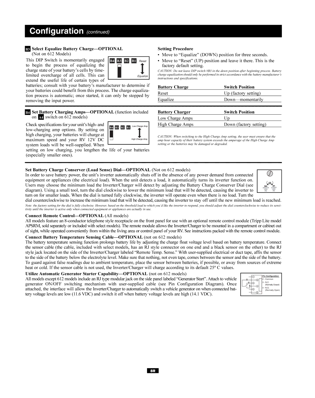 Tripp Lite RV612ULH, RV1012UL, 200502023 owner manual Check specifications for your unit’s high 