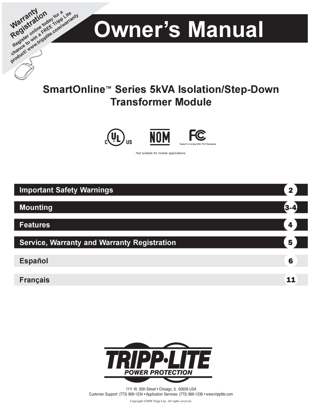 Tripp Lite Series 5kVA owner manual Español Français 