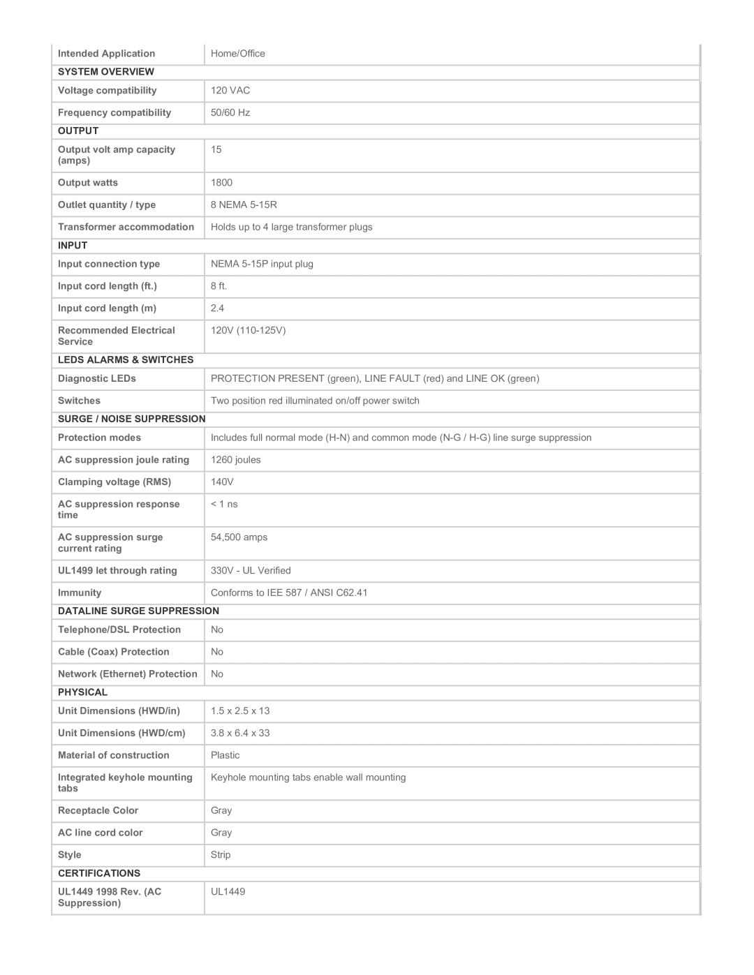 Tripp Lite SK6-6 specifications System Overview, Output, Input, Leds Alarms & Switches, Surge / Noise Suppression, Physical 