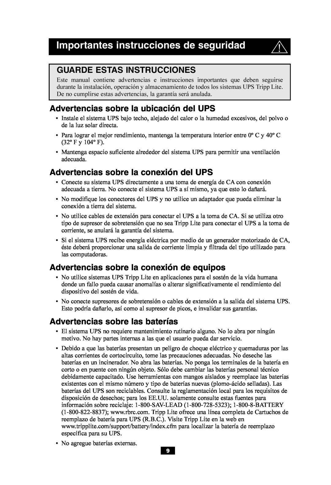 Tripp Lite SMART550USB owner manual Guarde Estas Instrucciones, Advertencias sobre la ubicación del UPS 