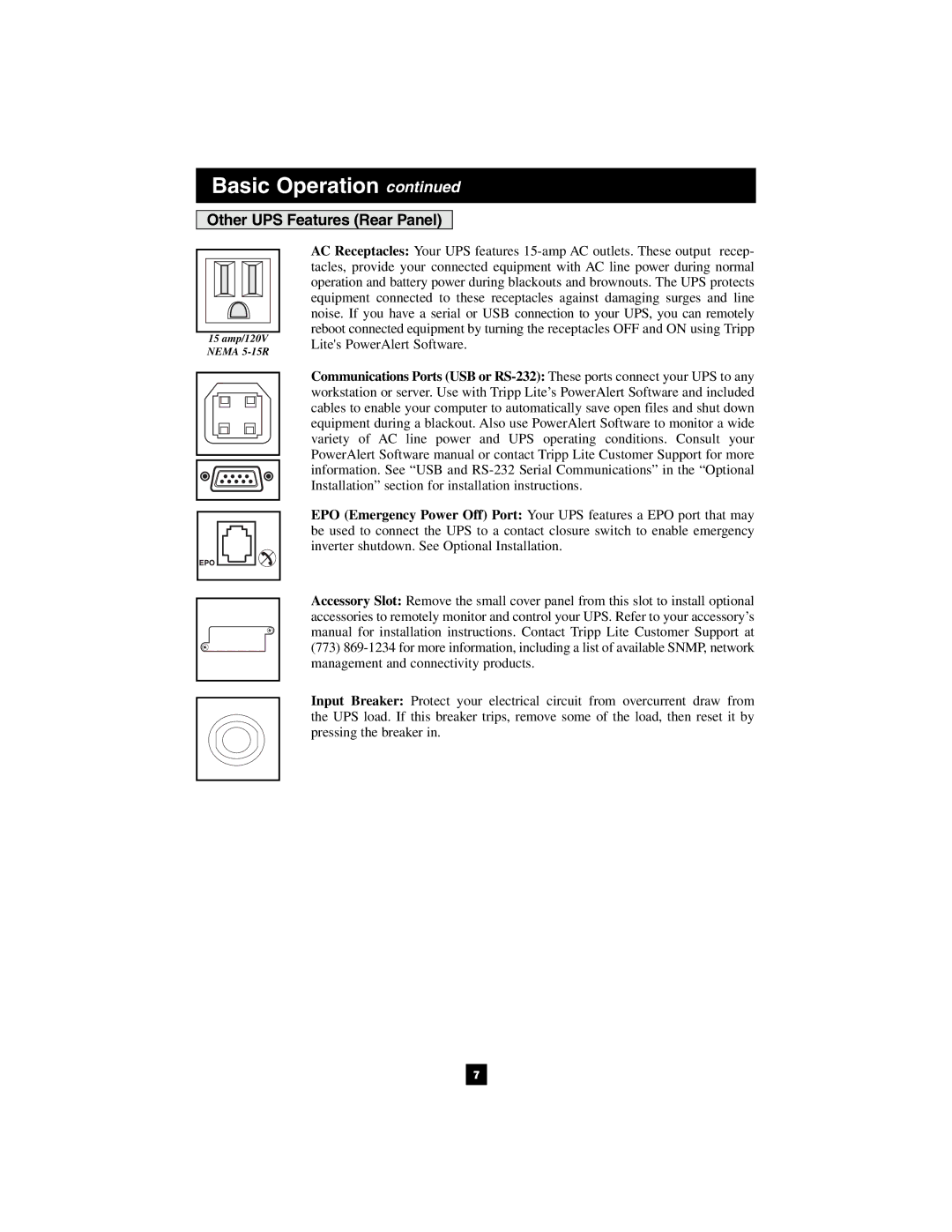 Tripp Lite SMART700DV owner manual Other UPS Features Rear Panel 