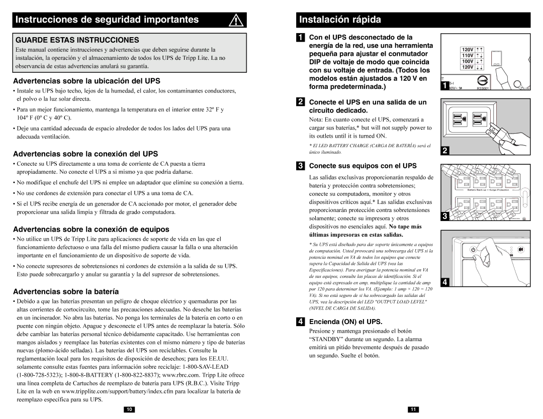 Tripp Lite SMART750SLT owner manual Instrucciones de seguridad importantes, Advertencias sobre la ubicación del UPS 