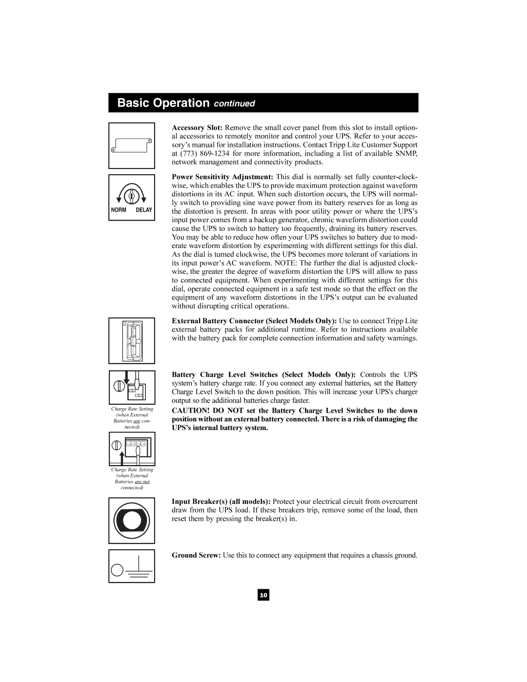 Tripp Lite SMX2200XLRT2U owner manual Basic Operation 