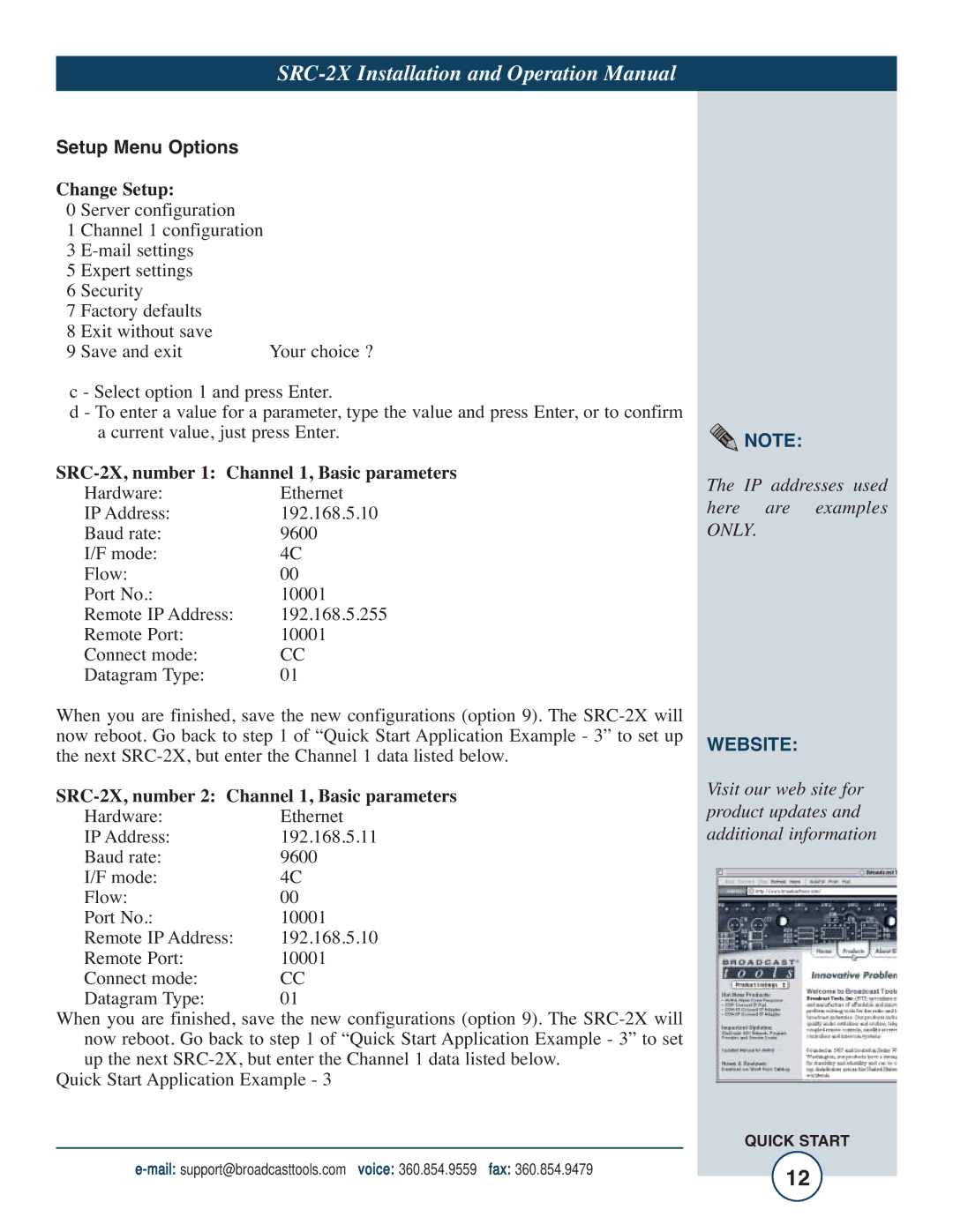 Tripp Lite SRC-2X operation manual Fax 