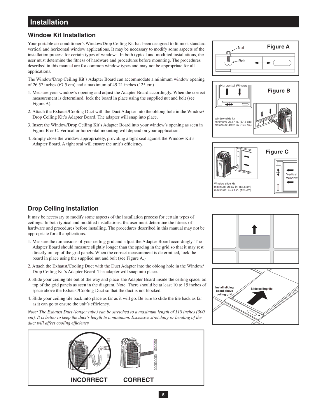 Tripp Lite SRCOOL12K, SRXCOOL12K owner manual Window Kit Installation, Drop Ceiling Installation 