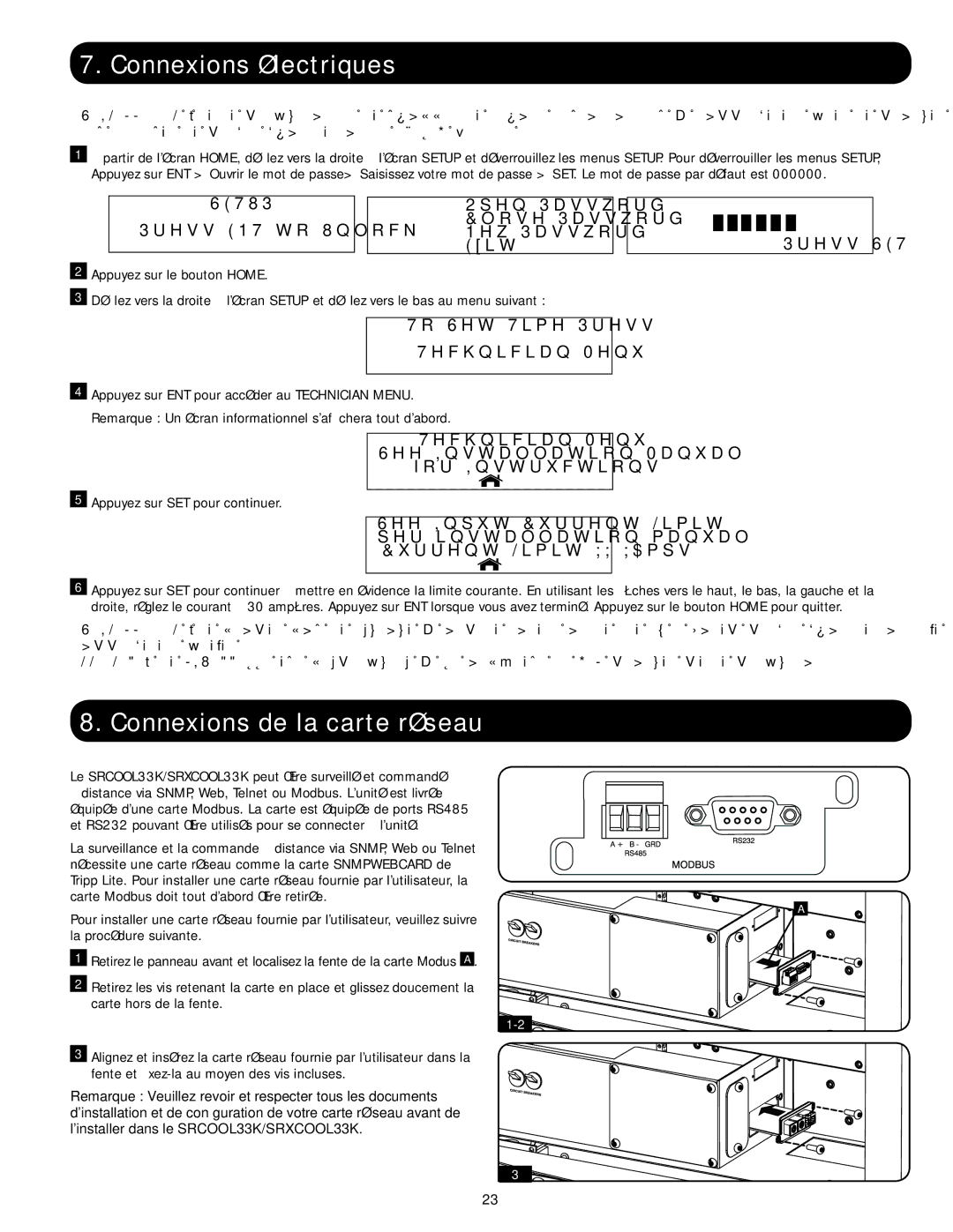 Tripp Lite installation manual Connexions de la carte réseau, Le SRCOOL33K/SRXCOOL33K peut être surveillé et commandé 