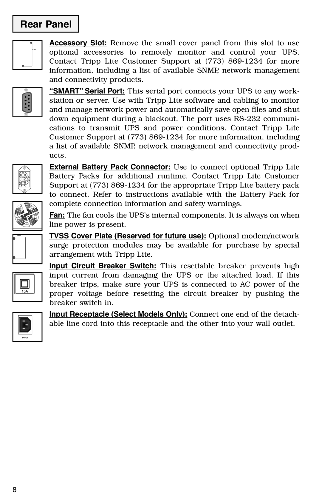 Tripp Lite SU1000RT2UHV specifications Rear Panel 