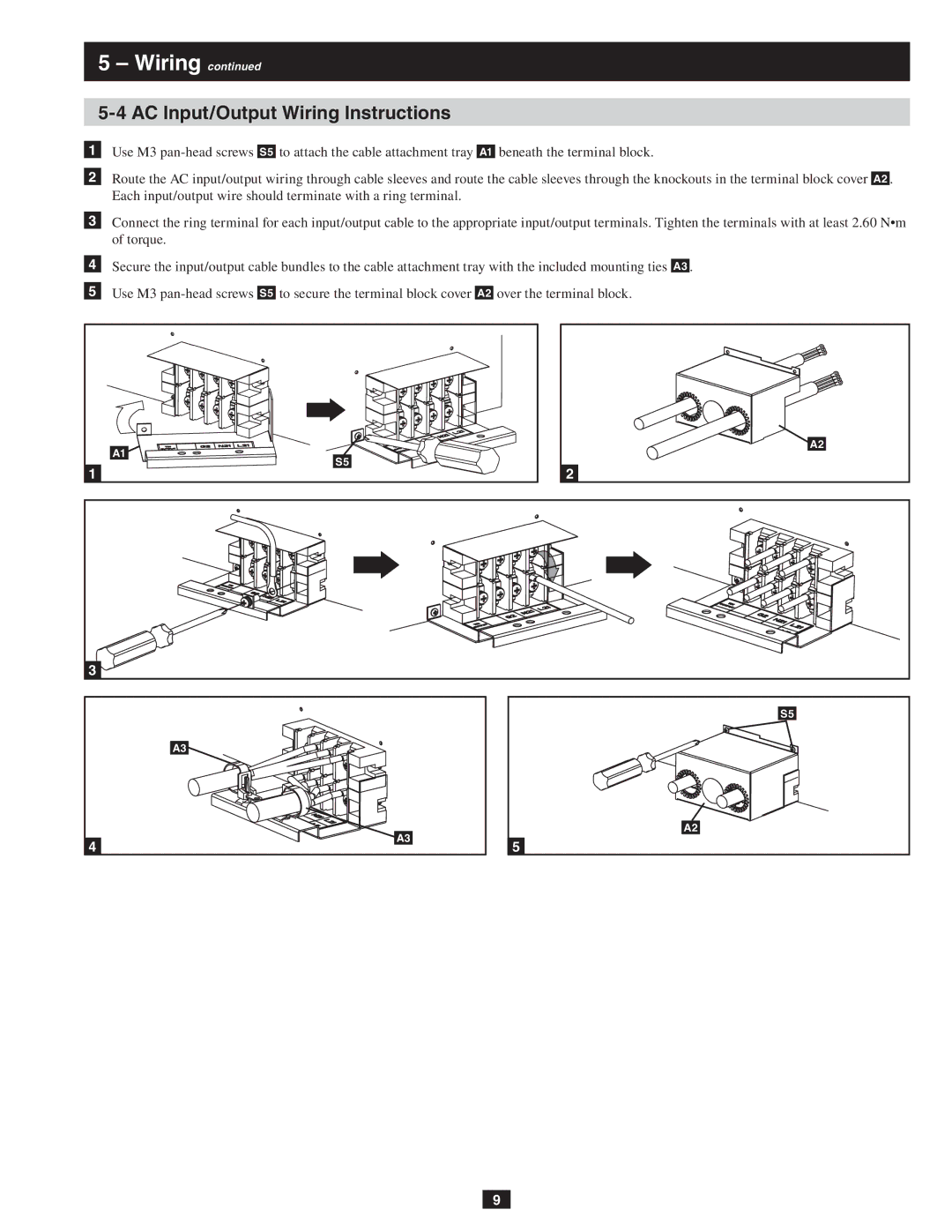 Tripp Lite SU10KRT1X, SU10KRT3 owner manual AC Input/Output Wiring Instructions 