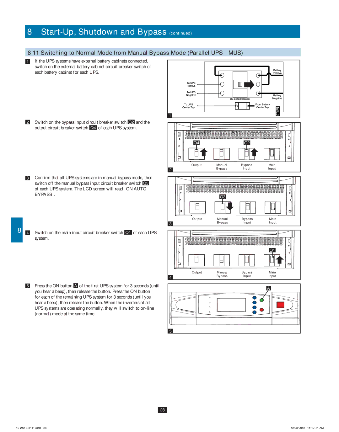 Tripp Lite SU120KX2 owner manual Bypass 