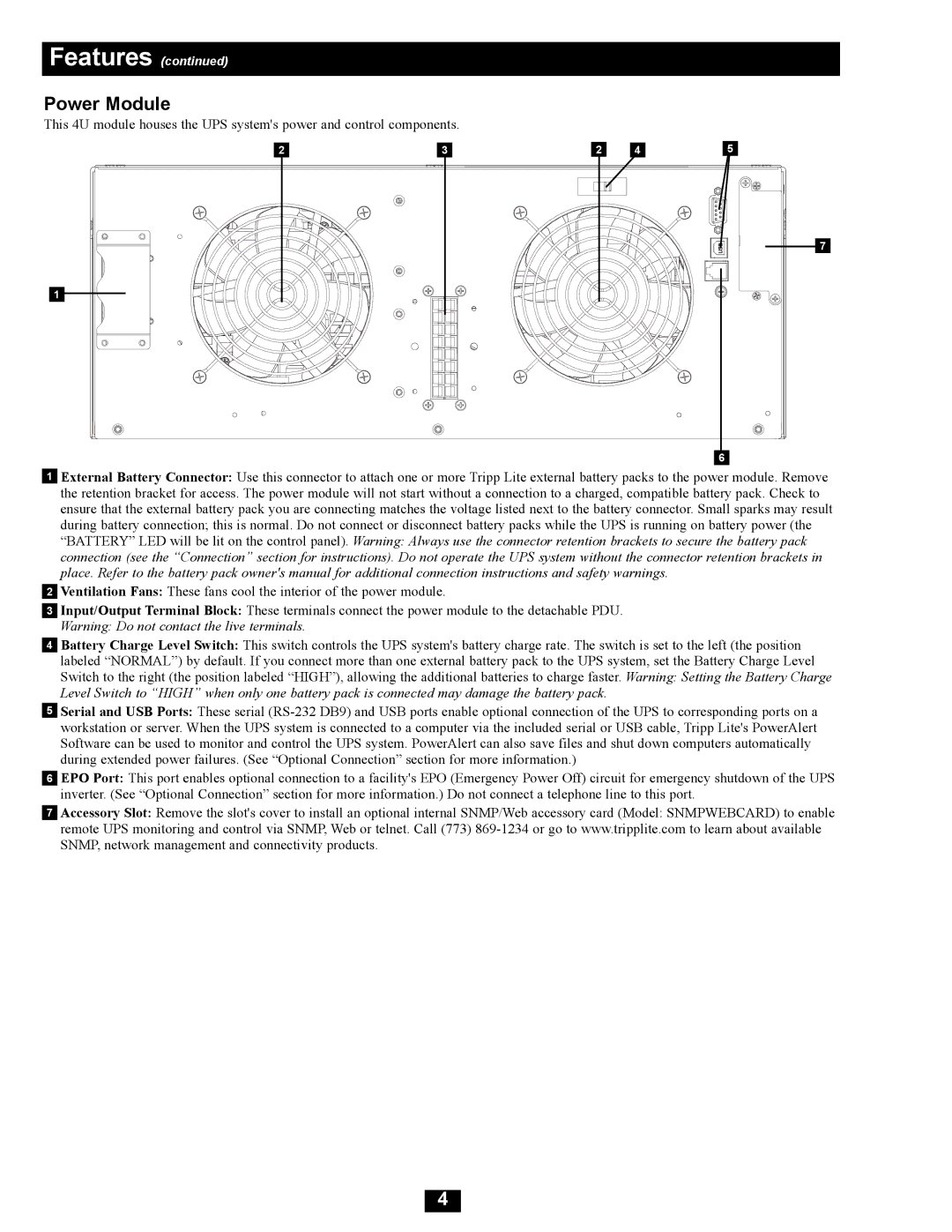 Tripp Lite SU16000RT4UHW owner manual Power Module 