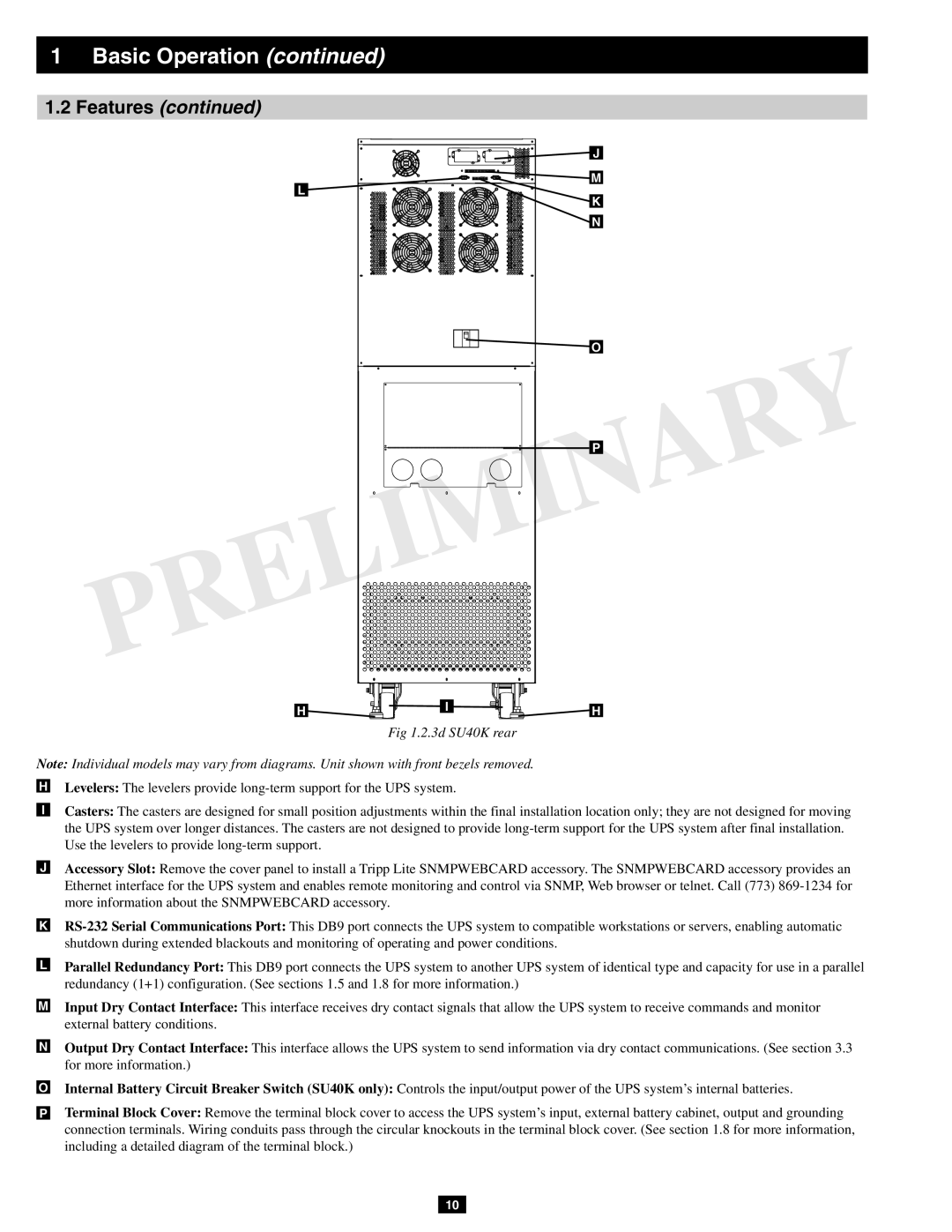 Tripp Lite SU60KX manual 3d SU40K rear 