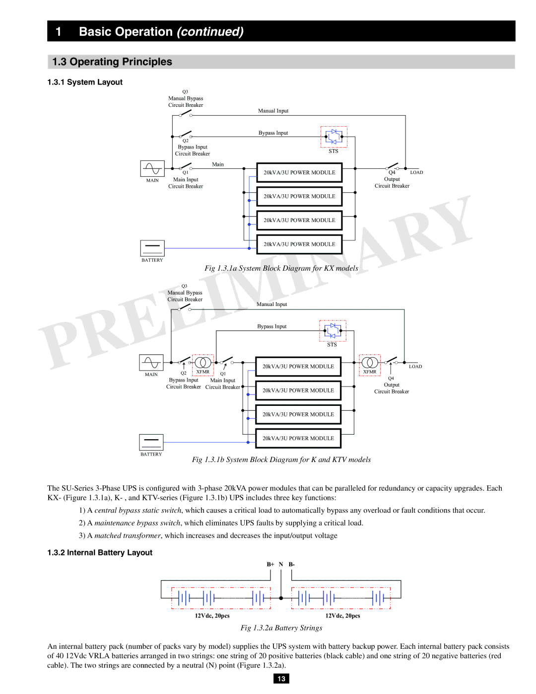 Tripp Lite SU60KX manual Operating Principles, System Layout, Internal Battery Layout 