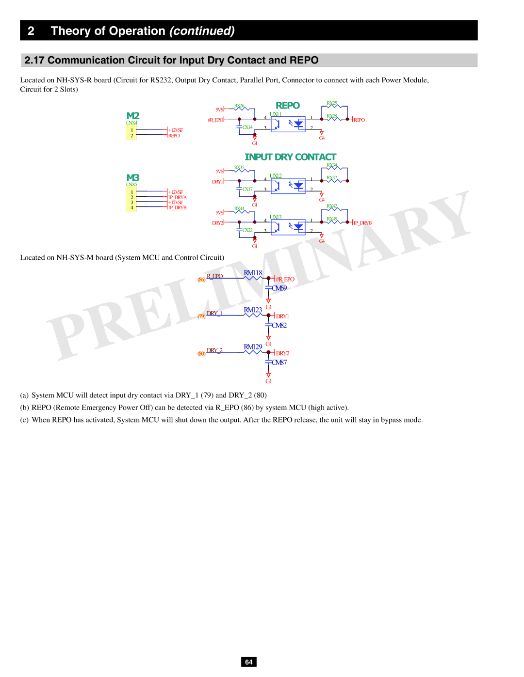 Tripp Lite SU60KX manual Communication Circuit for Input Dry Contact and Repo, Input DRY Contact 