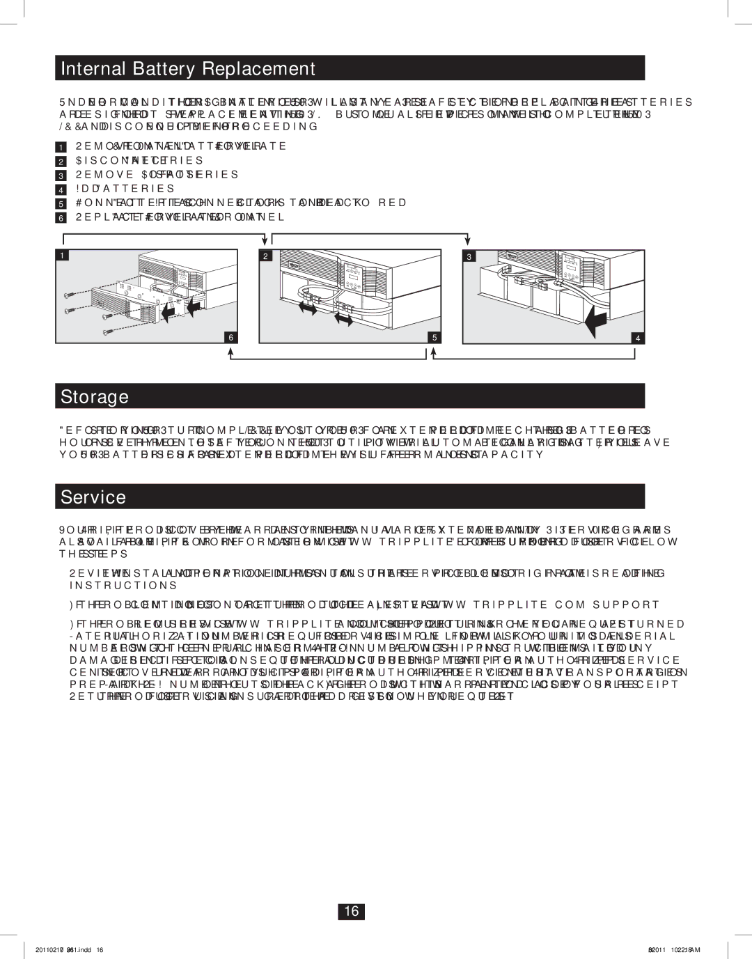 Tripp Lite SU6000RT4U, SU8000RT4U, SU5000RT4U owner manual Storage, Service 