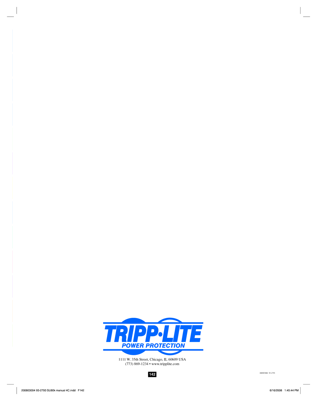 Tripp Lite SU80K owner manual 142 