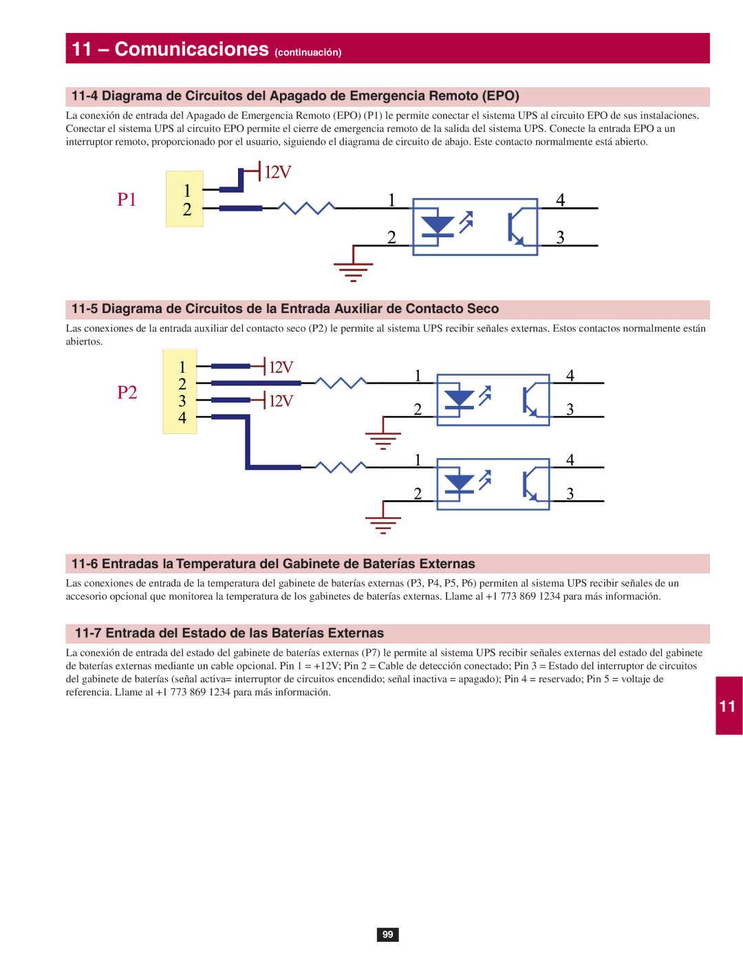 Tripp Lite SU40K, SU80KTV, SU60KTV Comunicaciones continuación, Diagrama de Circuitos del Apagado de Emergencia Remoto EPO 