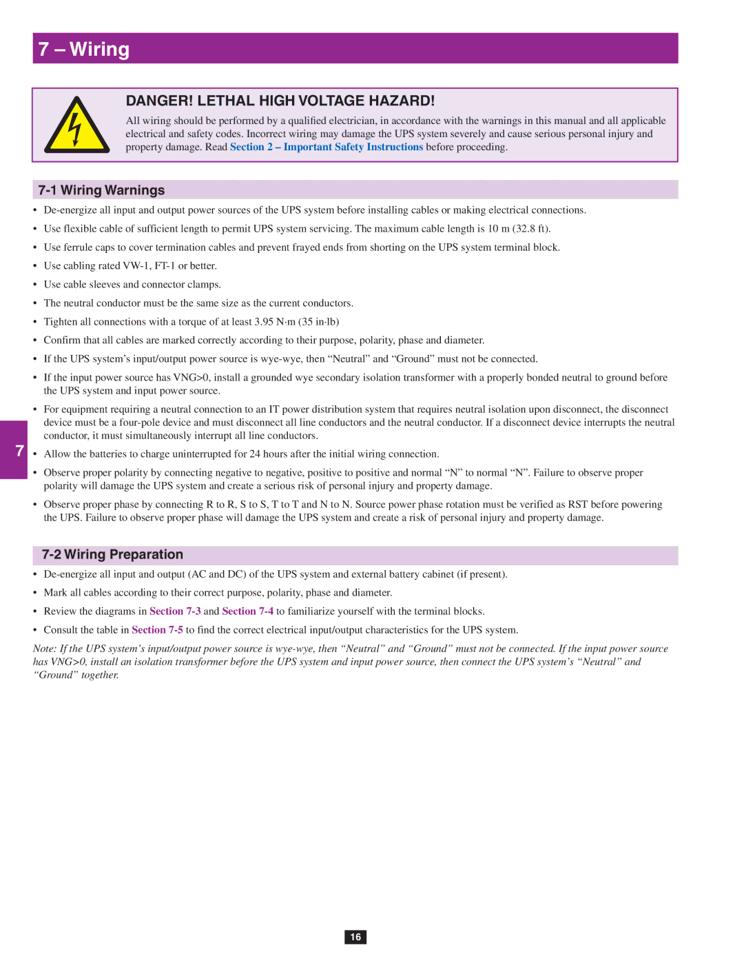 Tripp Lite SU20KX, SU80KX, SU40KX owner manual Wiring Preparation 