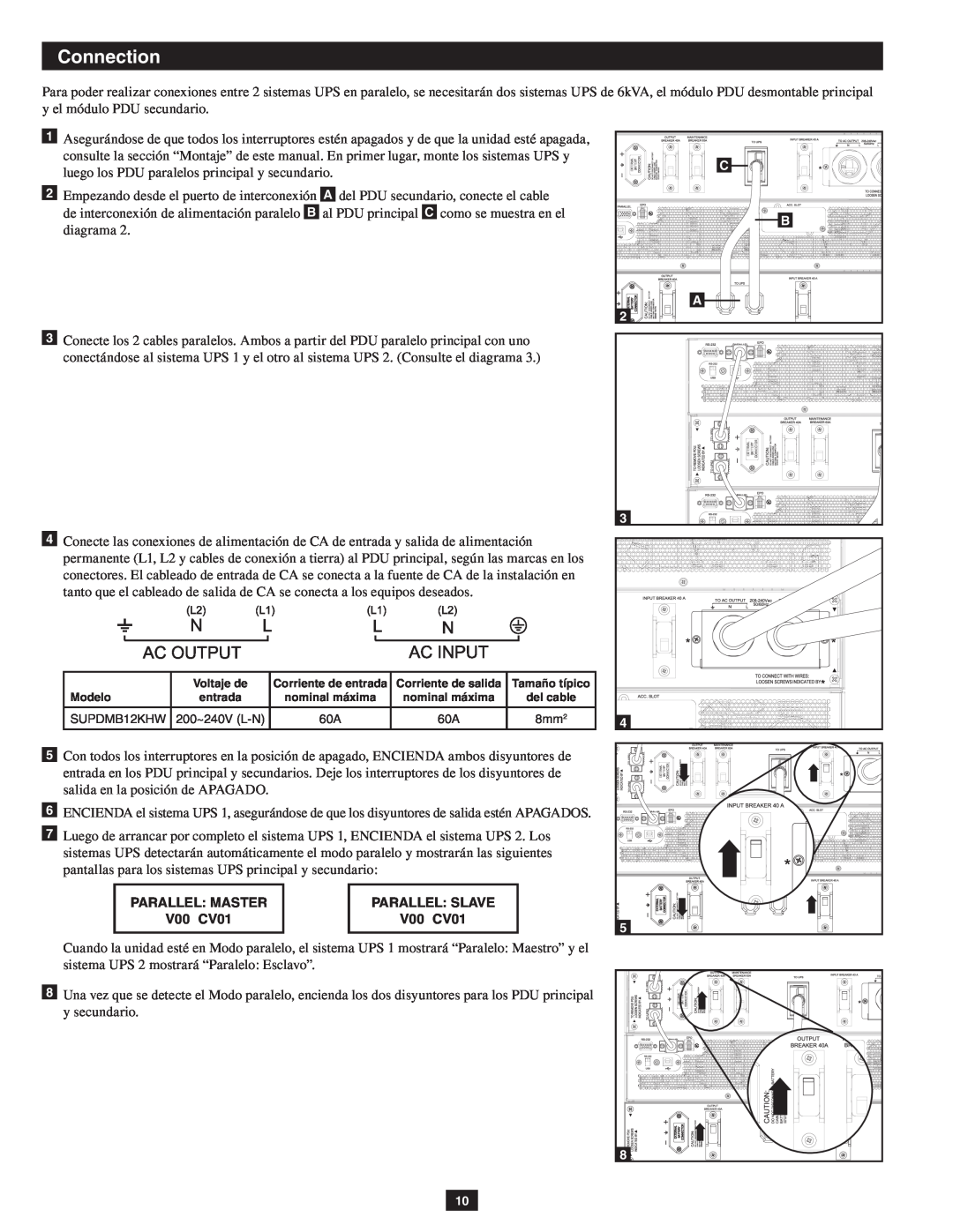 Tripp Lite SUPDMB12KHW owner manual sistema UPS 2 mostrará “Paralelo Esclavo” 