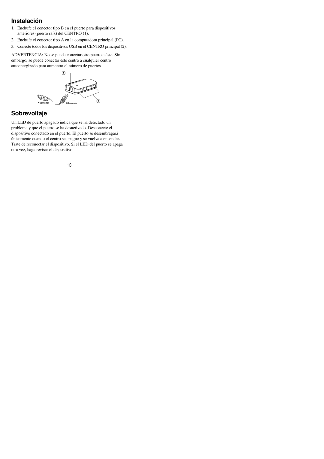 Tripp Lite U203-004-R user manual Instalació n, Sobrevoltaje 