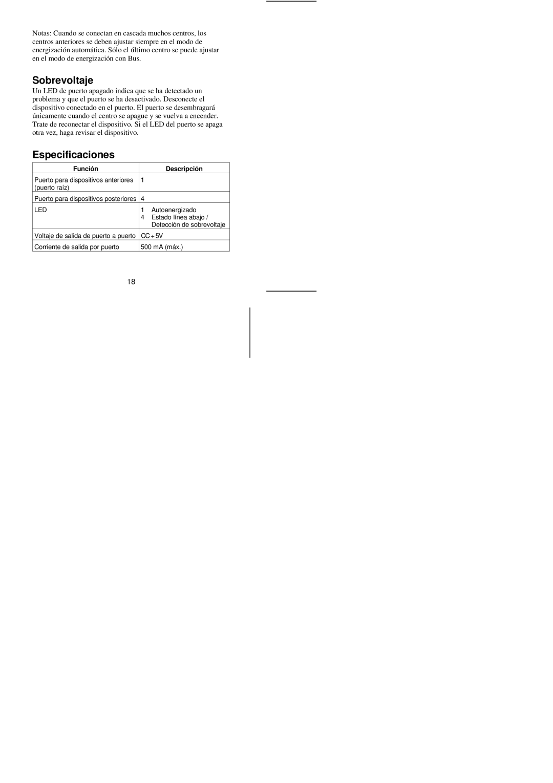 Tripp Lite U205-004-R user manual Sobrevoltaje, Especificaciones 